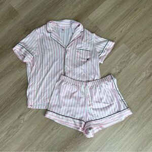 Victoria's Secret Pink and White Striped Pajama Set